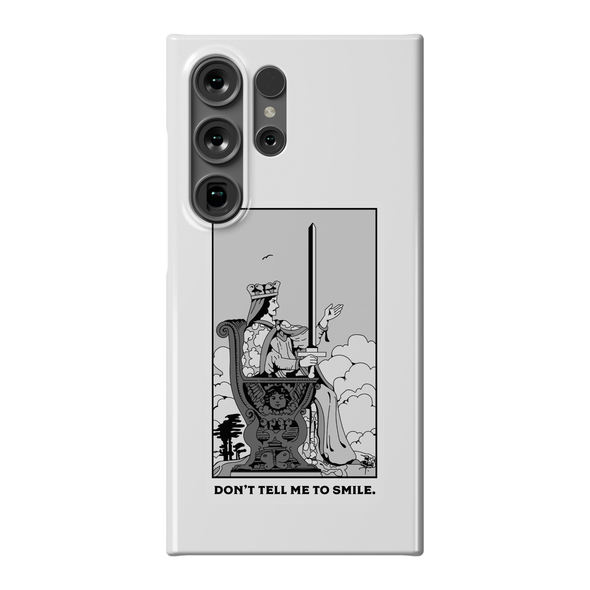 Don't Tell Me To Smile (Queen Of Swords Tarot) Phone Case